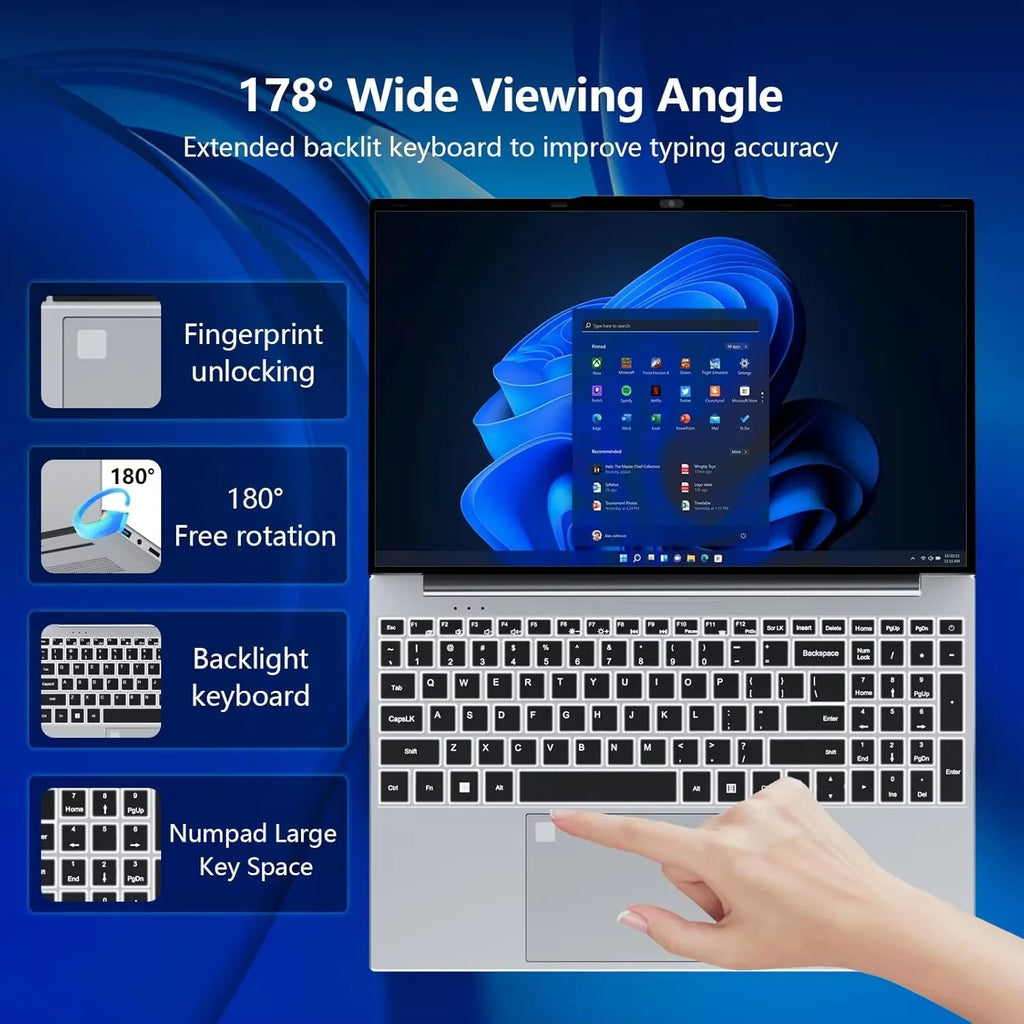 Apex i9 Ultra-Thin 15.6" - Win11 Pro Slim Laptop
