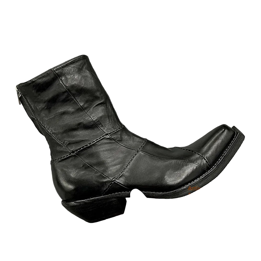 Men's Retro Chelsea Boots - Pointed Toe Zipper Height Increasing British Style