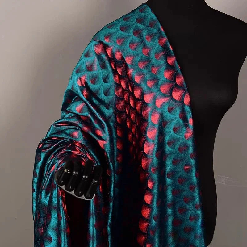 JACQUARD BROCADE SATIN FABRIC - Polyester-Cotton, 150cm Wide - Statement Pieces