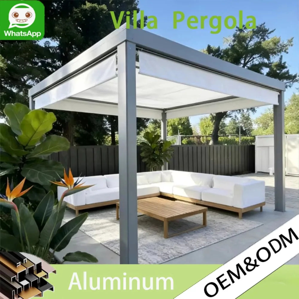 ELECTRIC ALUMINUM PERGOLA - 3x3m to 4x4m - Weatherproof Outdoor Shade