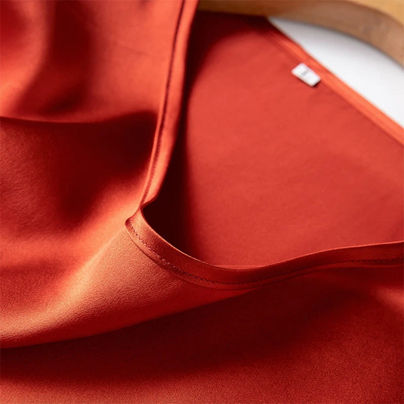100% Mulberry Silk 19 Momme Charmeuse Silk Women Tank Top T-shirt Short Sleeve Shirt Blouse Solid Colors Summer M L XL AA4270