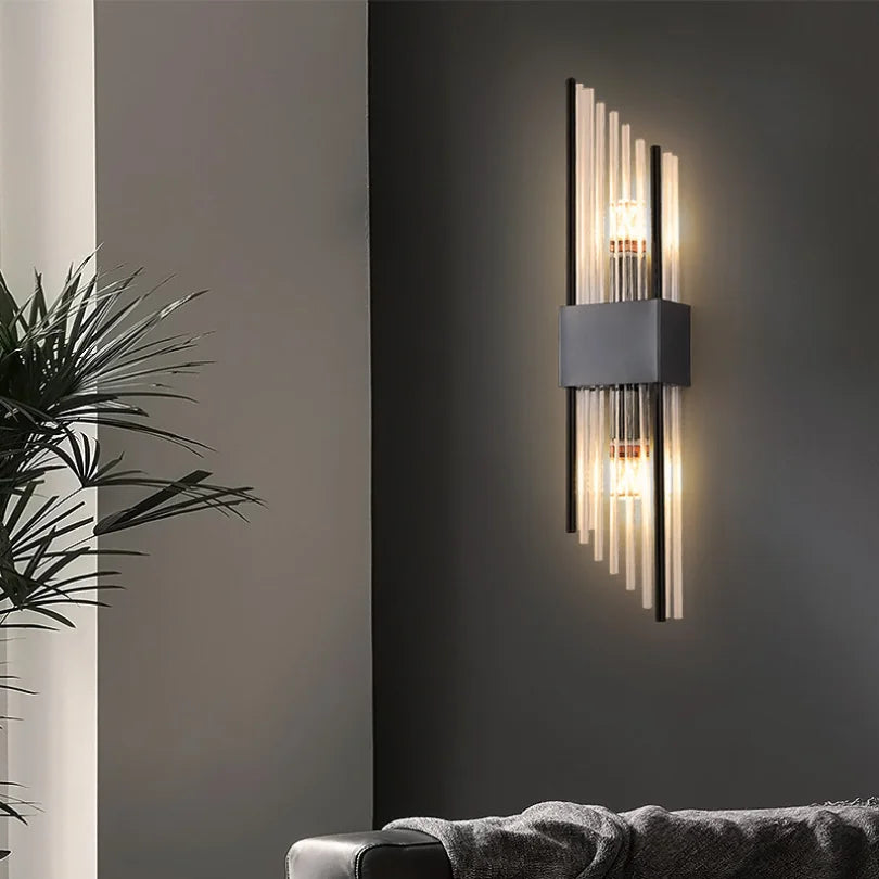Crystal LED Wall Sconce – Black/Gold, 2 Styles, S/L