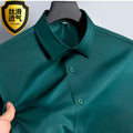 SILK SHIELD - Men's Wrinkle-Free Business Shirt - Ice Silk, Non-Iron, Smart Casual