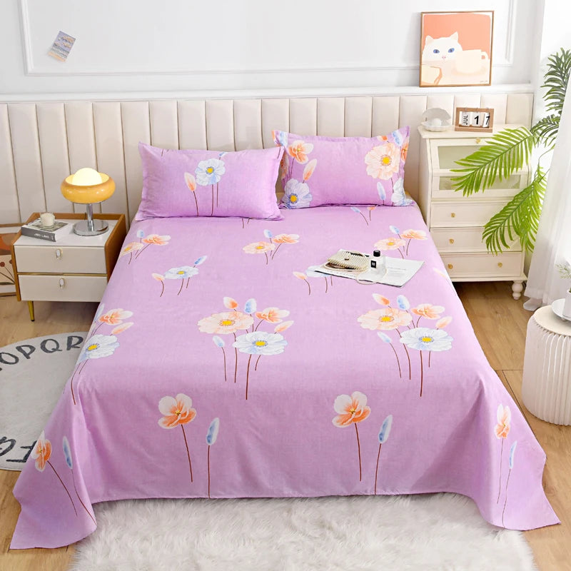 BLOOM FLAT SHEET - Red Flower Printed Bed Sheet - Soft, Vivid & Made to Last