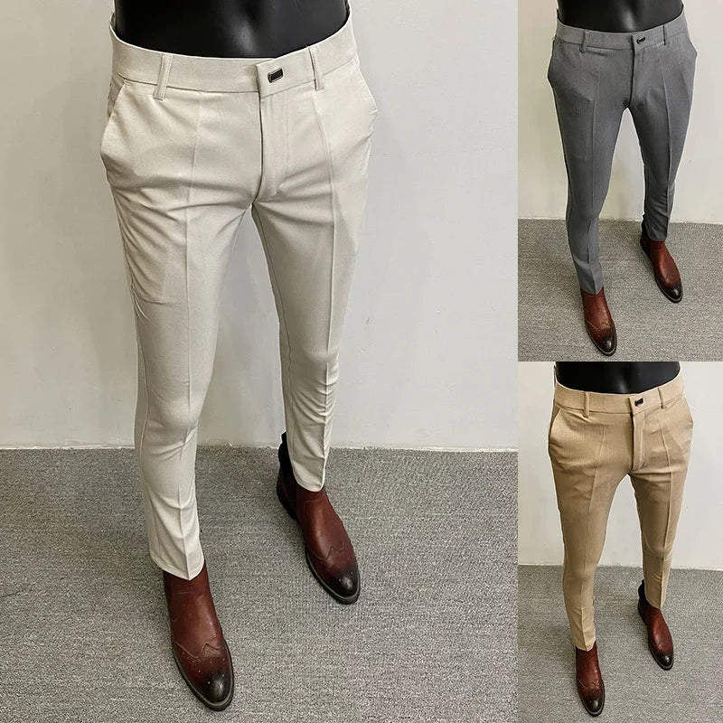 SLIM FORMAL - Men's Stretch Suit Pants - Slim Fit, 10 Colors, Sizes 28-36