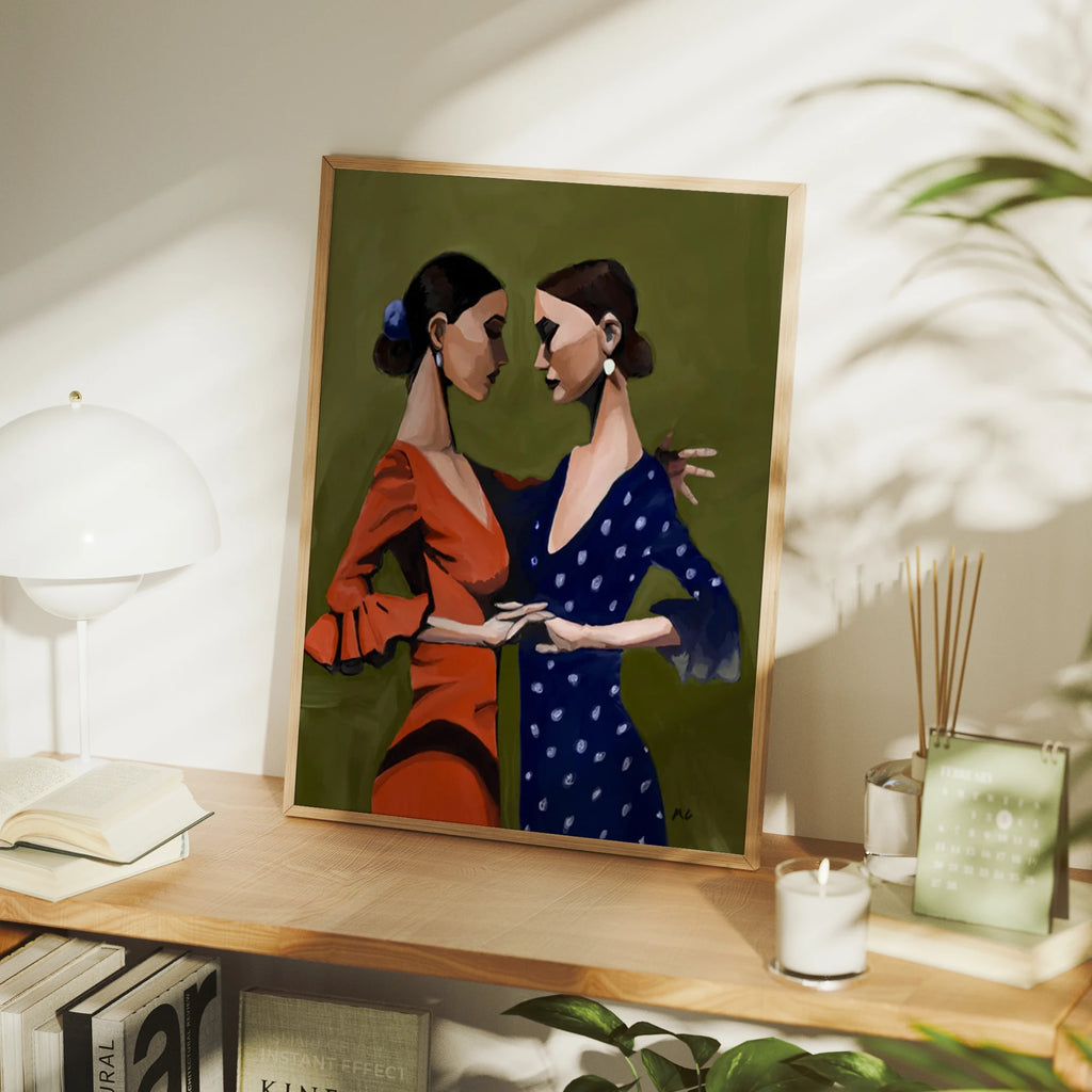 Spanish Dance Wall Art - colorful canvas - retro decor