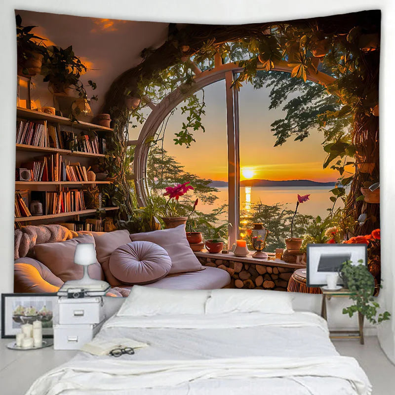 SCENIC WALL TAPESTRY - 100% Polyester, 9 Sizes - Calm Spaces