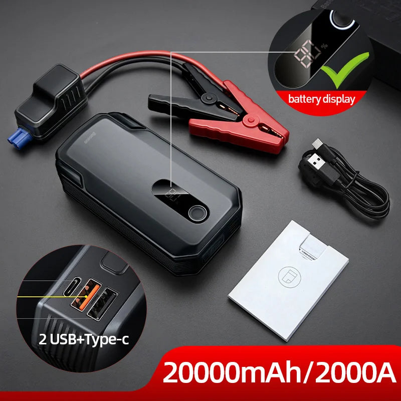 Baseus Jump Starter - 20000mAh & 2000A - Roadside Backup