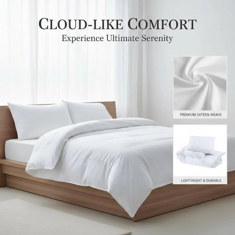 COTTON DUVET COVER SET - 200 × 200 cm - Soft Washable Bedding