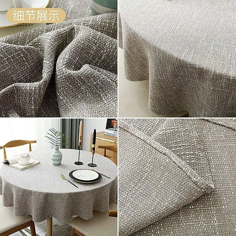ROUND LINEN TABLECLOTH - Cotton-Linen Blend, 8 Colors, Multi-Size - Calm Tables