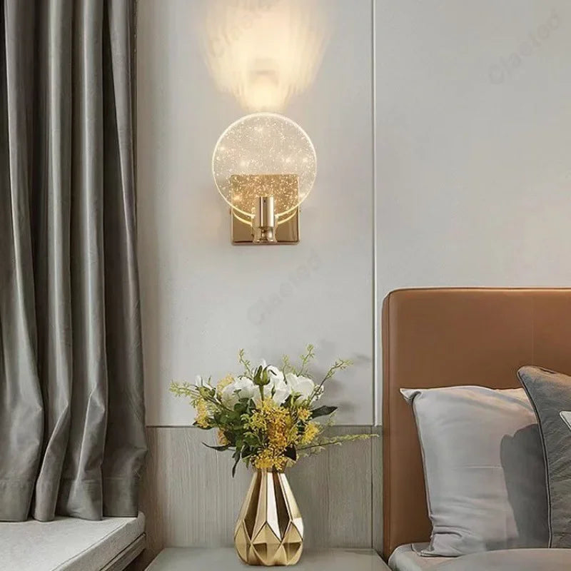 Crystal LED Wall Sconce – Gold/Silver, 2 Sizes, Touch Switch