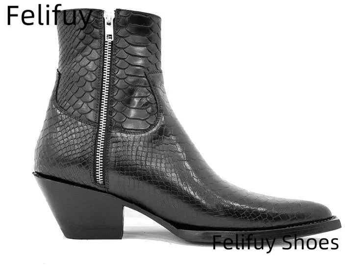 IRON MILE - Genuine Leather Motorcycle Ankle Boots - Square Toe, Zero Compromise