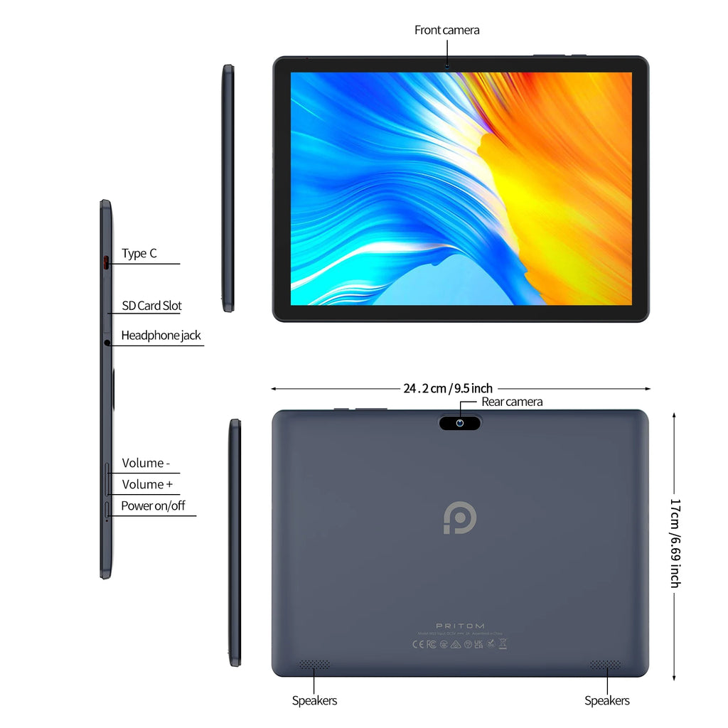 PRITOM M10 10.1" - Android 13 Tablet With SIM