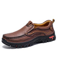 Men's Split Leather Slip-On Business Casual Flats - Comfort Work Shoes EU 38-48