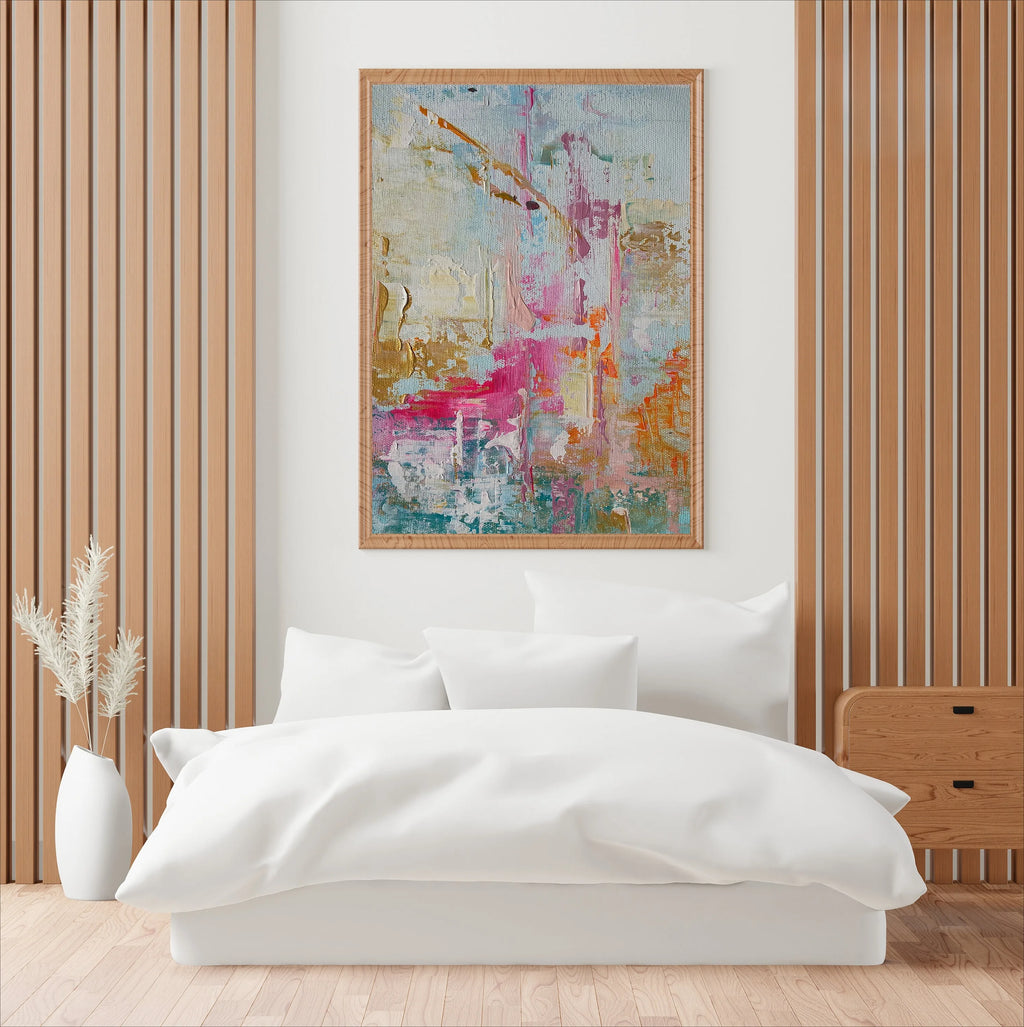 PASTEL ABSTRACT OIL PAINTING - Hand-Painted - Unframed Canvas