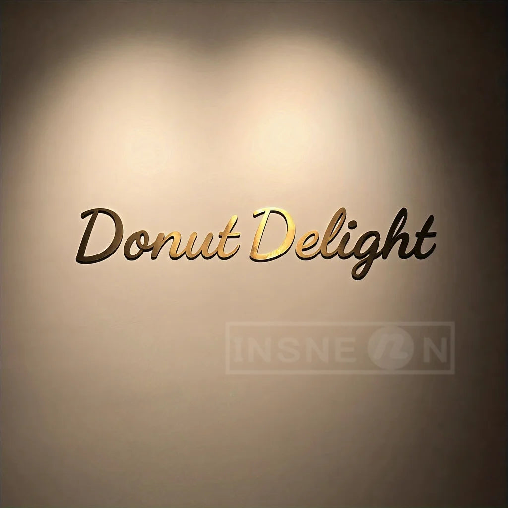 3D LED Logo Letters - Backlit Acrylic Signage - Gold Glow