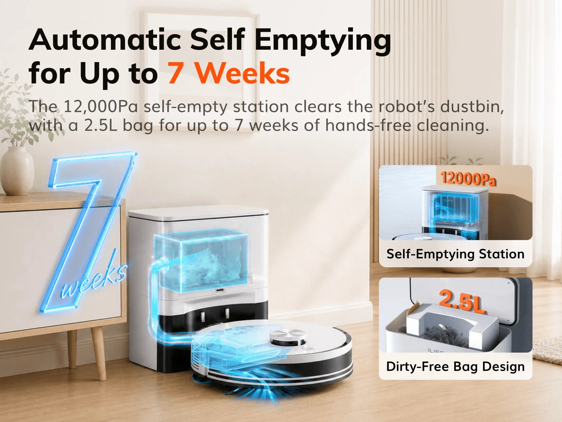 ILIFE A30 Pro Robot Vacuum Self-Emptying