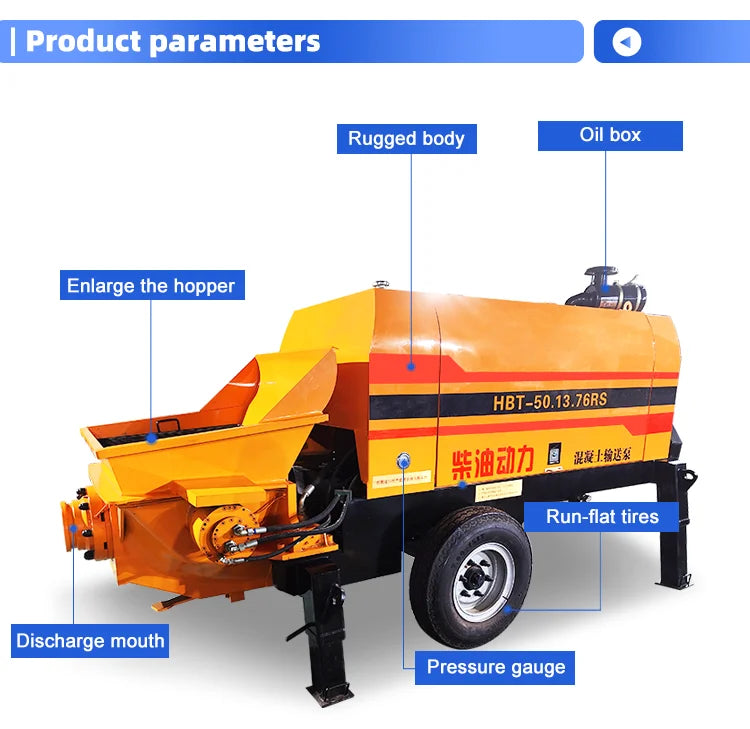 YG Diesel Concrete Pump - 82 m³/h - 1800 m Reach
