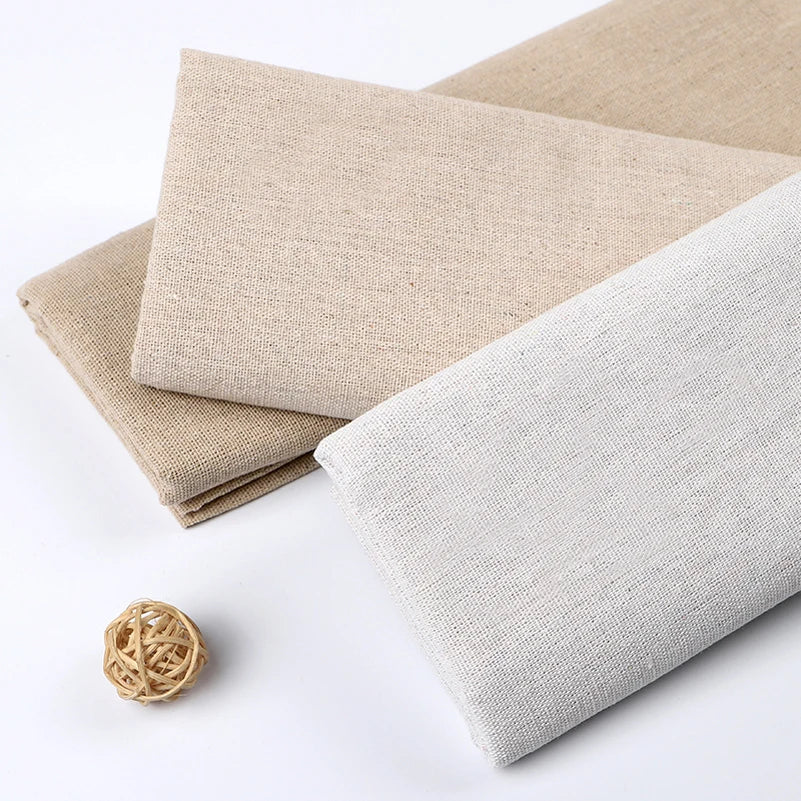 RAW COTTON LINEN FABRIC GREIGE - 150cm Wide, 3 Neutrals - Make Something Real