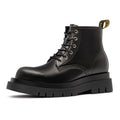 Maden Men's Mid-Calf Work Boots - British Style Lace-Up Metal Detail TPR Sole