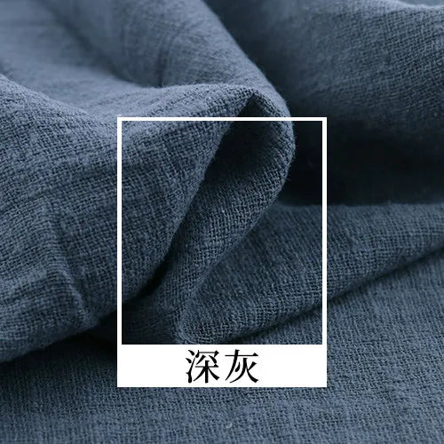 SLUB COTTON LINEN CREPE FABRIC - 135cm Wide, 26 Solid Colours - Everyday Sewing