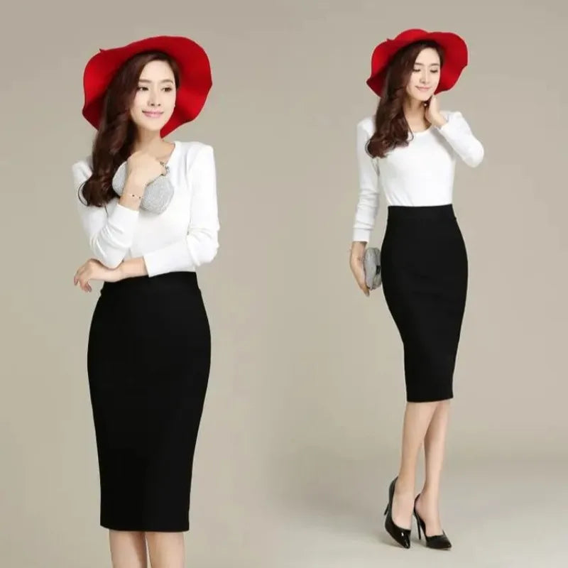 Elegant pencil skirt – high waist, slender silhouette
