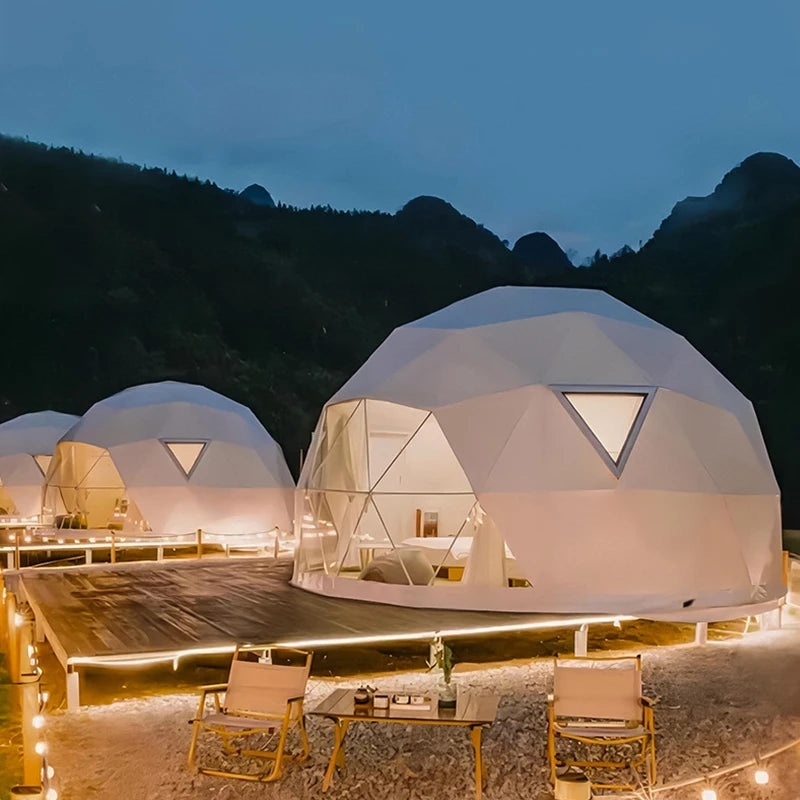 Premium PVC Geodesic Dome Tent All Season Waterproof Luxury Outdoor Shelter