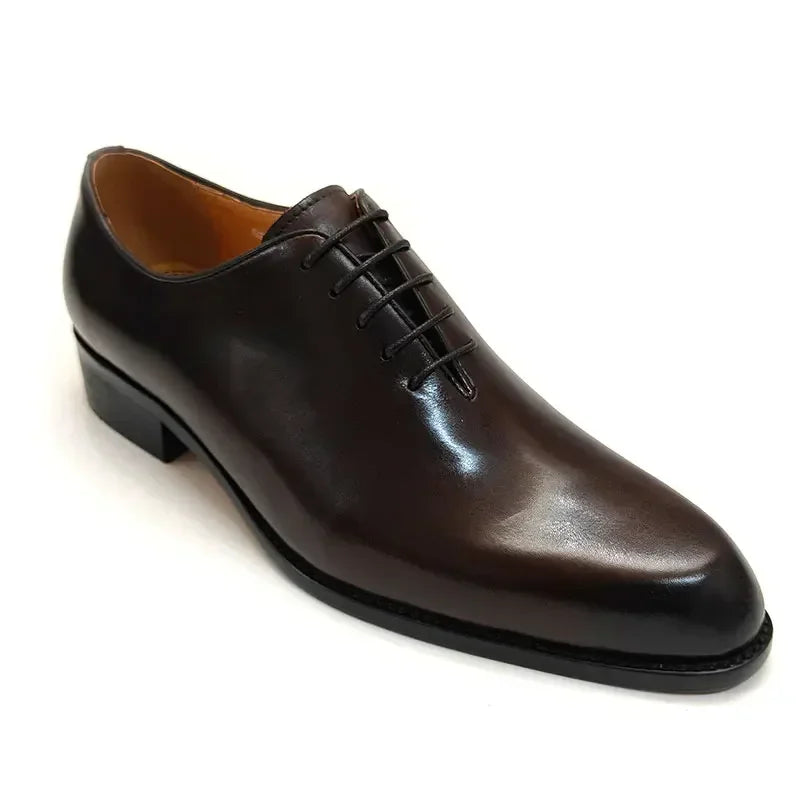 OXFORD CRAFT - Men's Handmade Genuine Leather Oxford Shoes - Business Casual Lace-Up