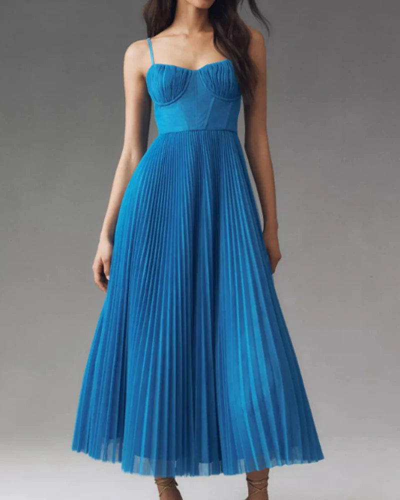 Female Hollow Backless Bridesmaid Dress Spring High Street Solid Girdling Pleat Long Dress Elegant Women Solid Tube Tops Dress