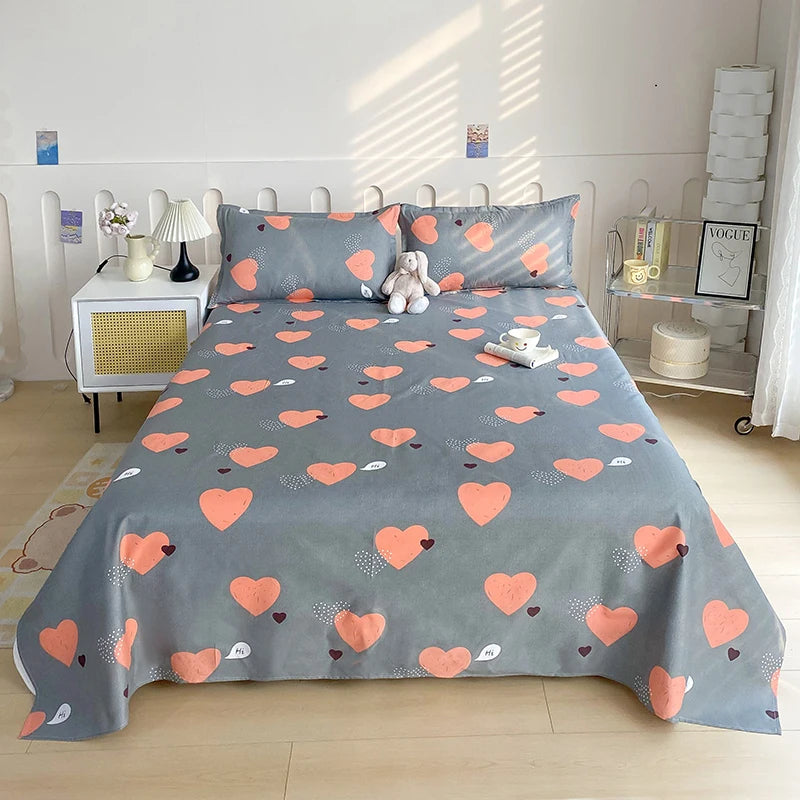 BLOOM FLAT SHEET - Red Flower Printed Bed Sheet - Soft, Vivid & Made to Last