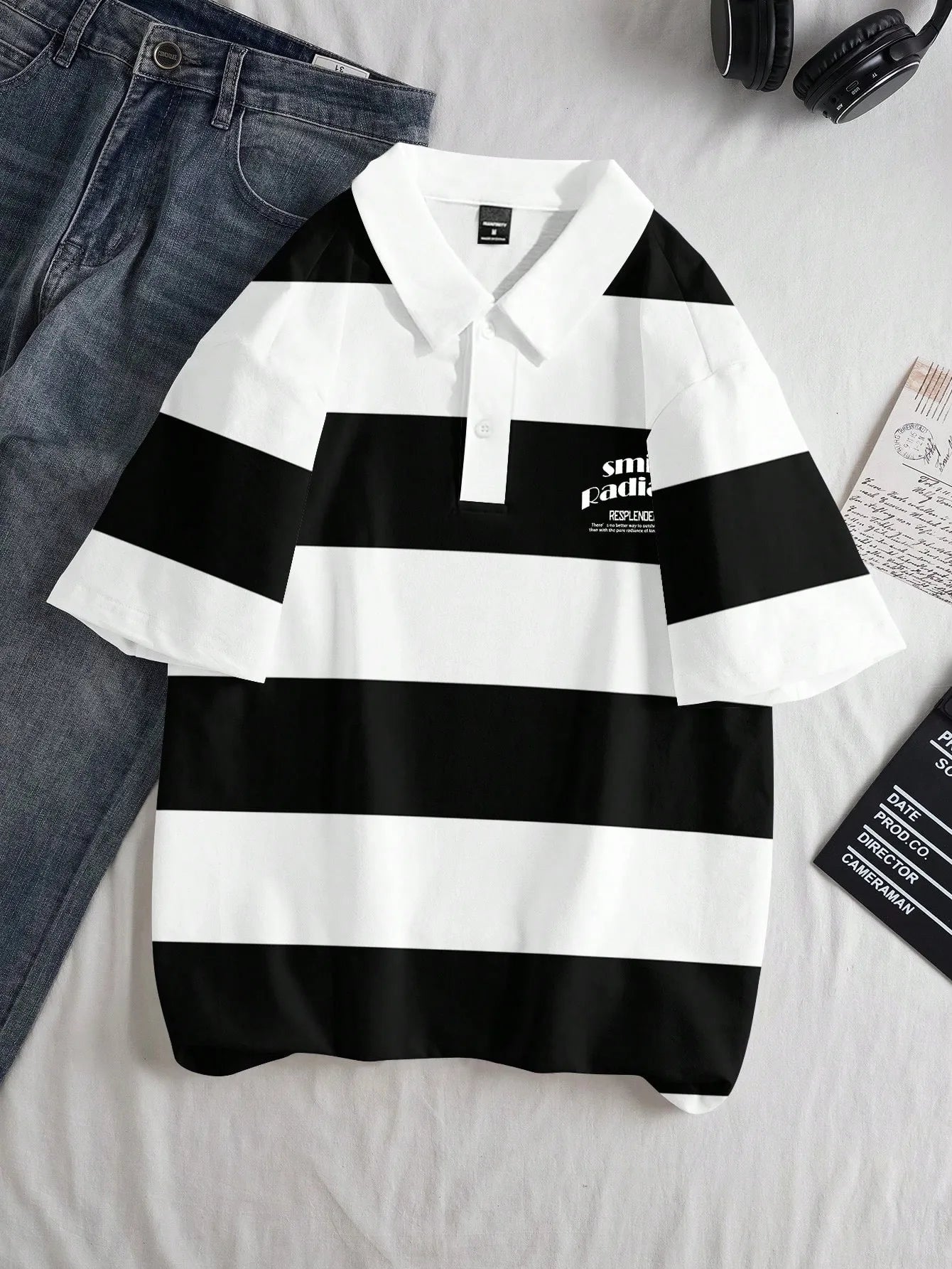 The new men's short-sleeved POLO shirt for summer 2025 is casual, fashionable, and soft, with 3D striped pattern printing