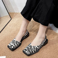Leather Toe Cap Sandals for Women 2024 New Flat Bottomed Square Toe Single Shoes, Retro Exterior Wear, Anti Slip Beach Slippers
