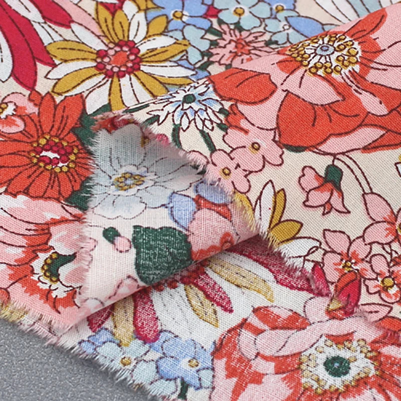 FLORAL PATCHWORK POPLIN - Pure Cotton - Soft Sewing Fabric