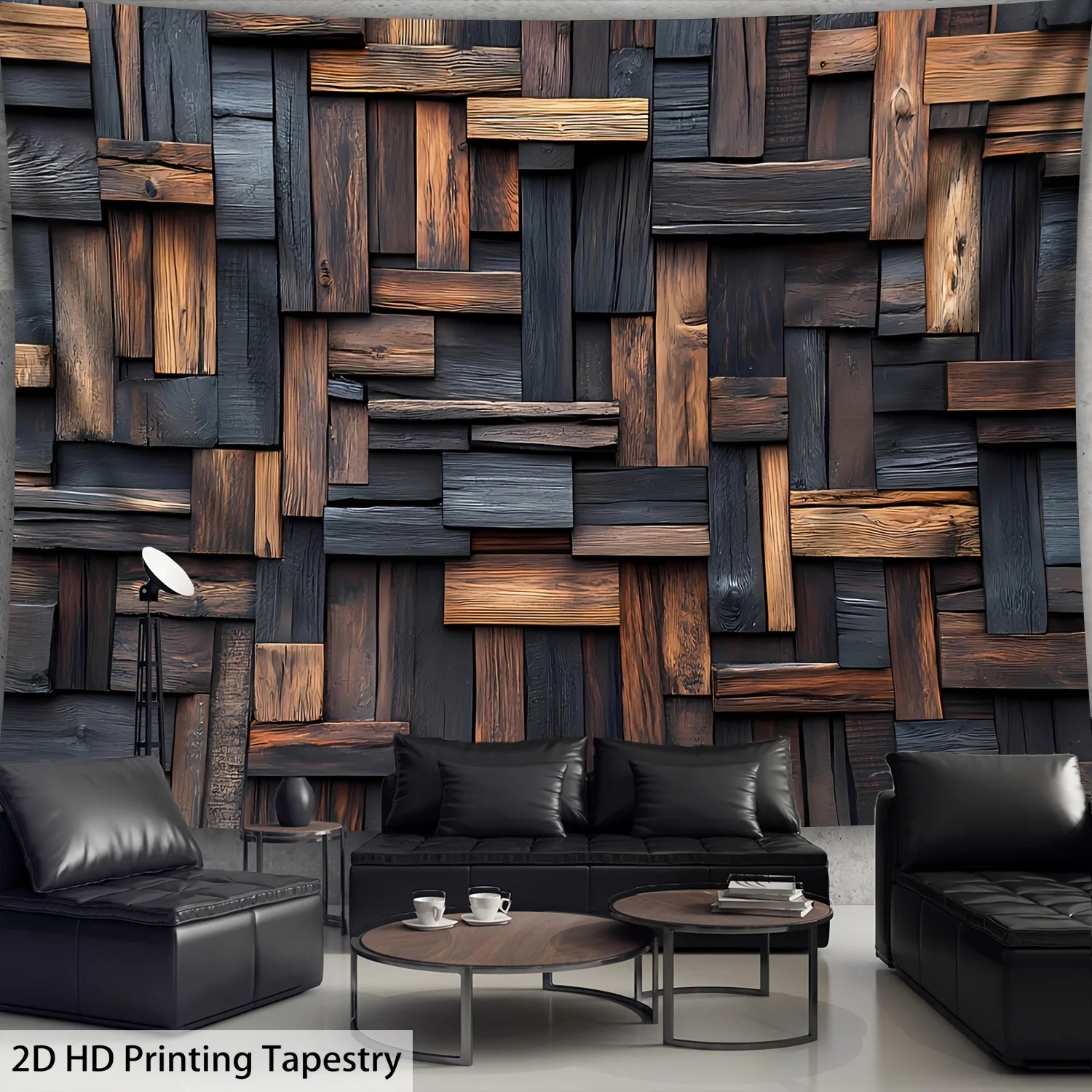 RUSTIC WOOD PLANK TAPESTRY - 3D Print Polyester, 10 Sizes - Raw Walls