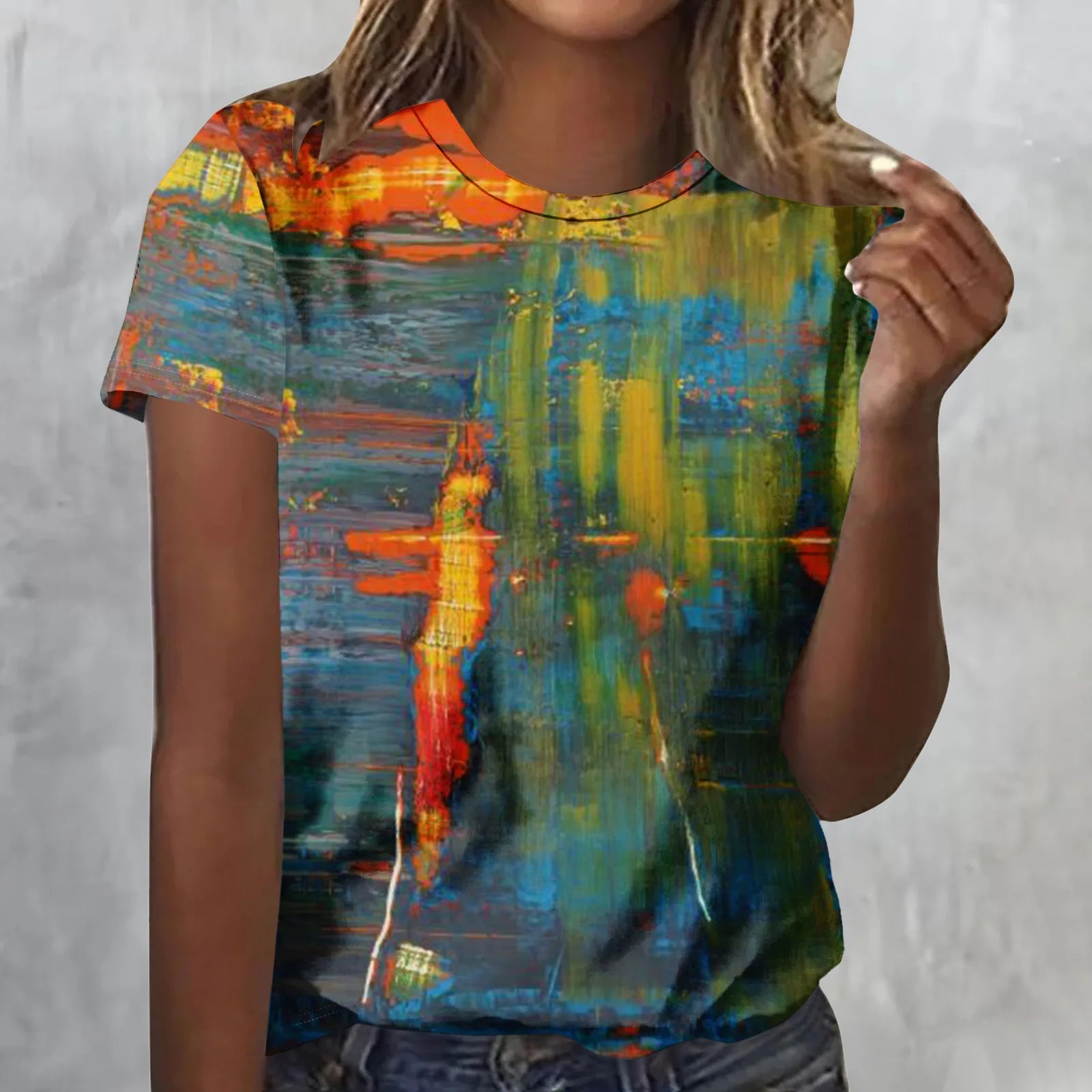 Vintage Oil Painting 3D Print T-Shirts Women Casual O-Neck Short Sleeve T Shirt Harajuku Tees Streetwear Y2k Top Female Clothing
