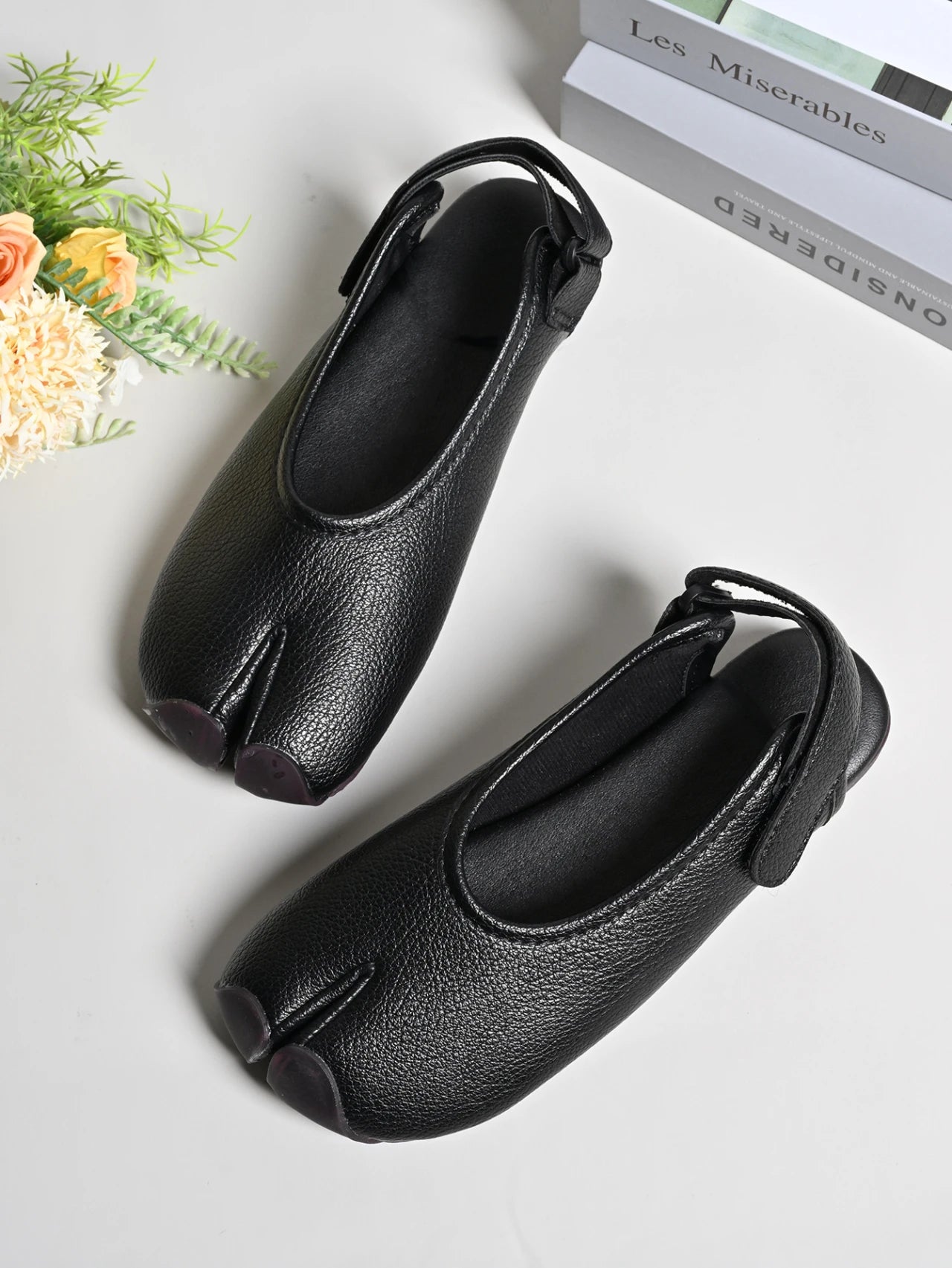 New Summer Soft Leather Split Toe Women Sandals Casual Comfortable Soft-soled Pig's Hoof Shoes Slingbacks Tabi Ballet Shoe