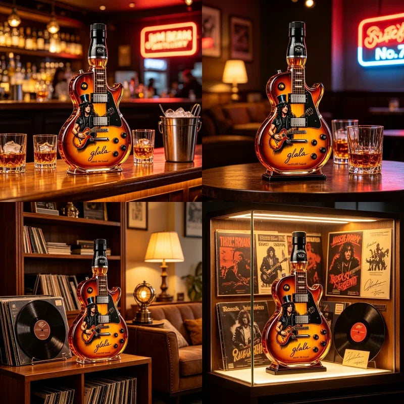 Guitar Shaped Whiskey Decanter – Rock Legend Liquor Bottle Collectible Barware