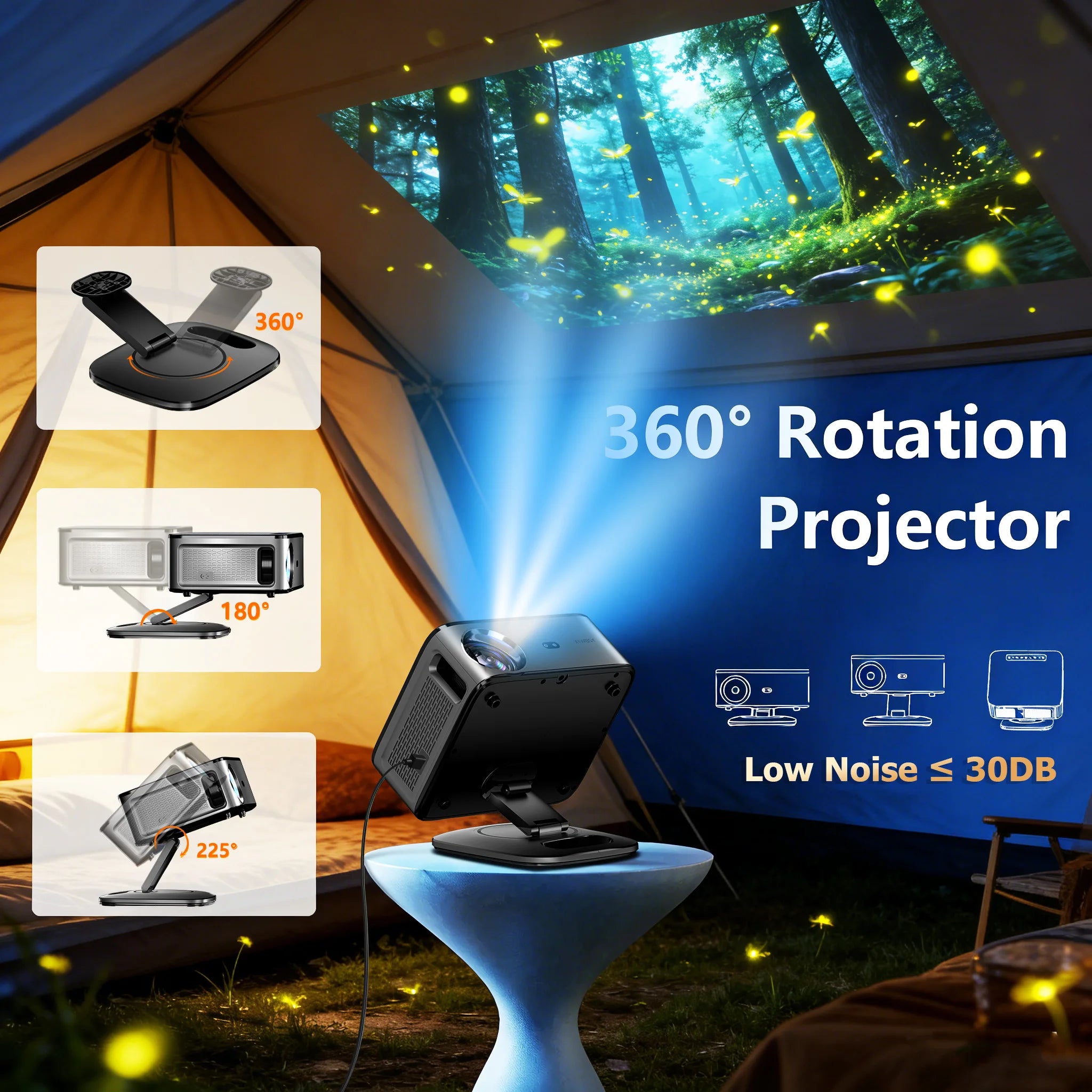 4K Home Cinema Projector Google TV 360° Rotation BT5.4