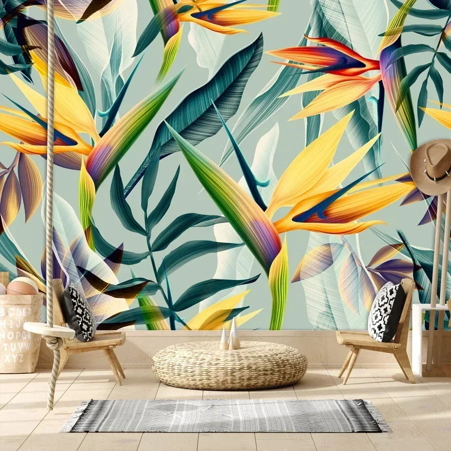 Custom Floral Nature Wall Mural – Peel & Stick or Non-Woven