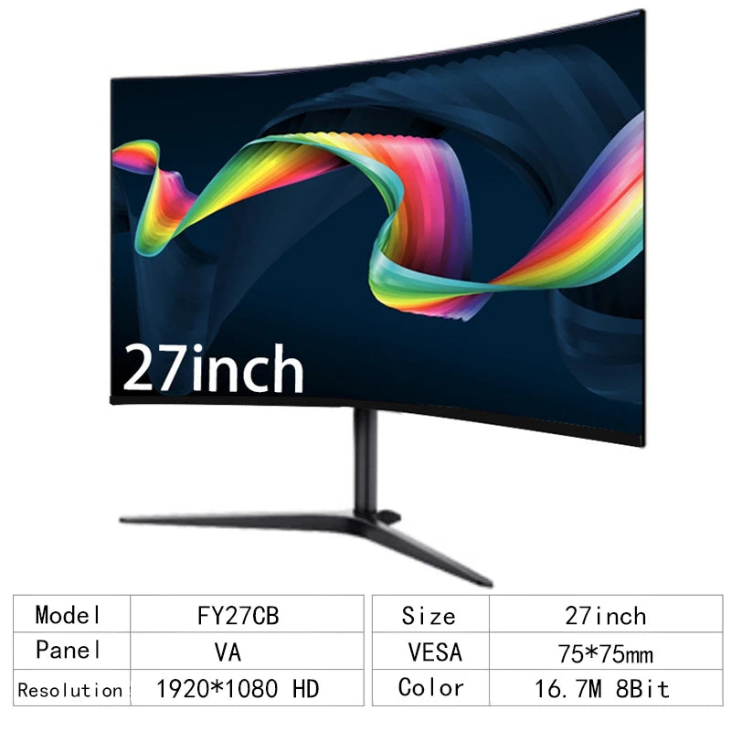 27" Curved Gaming Monitor - Immersive FHD Display