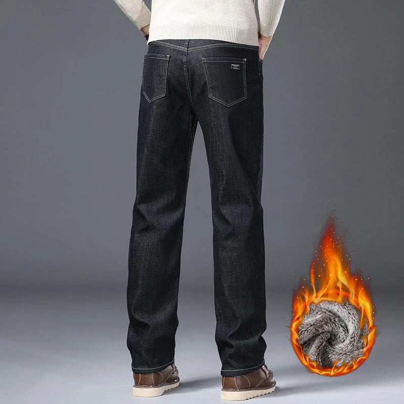 FROST DENIM - Men's Fleece Lined Winter Jeans - Slim Fit, Warm Stretch, Sizes 28-40