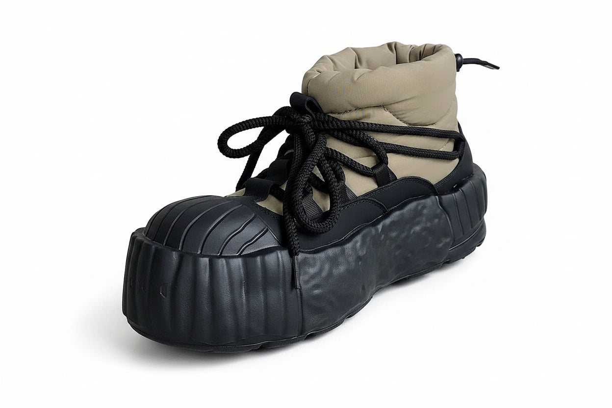 Men's Plush-Lined Snow Boots - Height Increasing Thick Sole Round Toe High Top