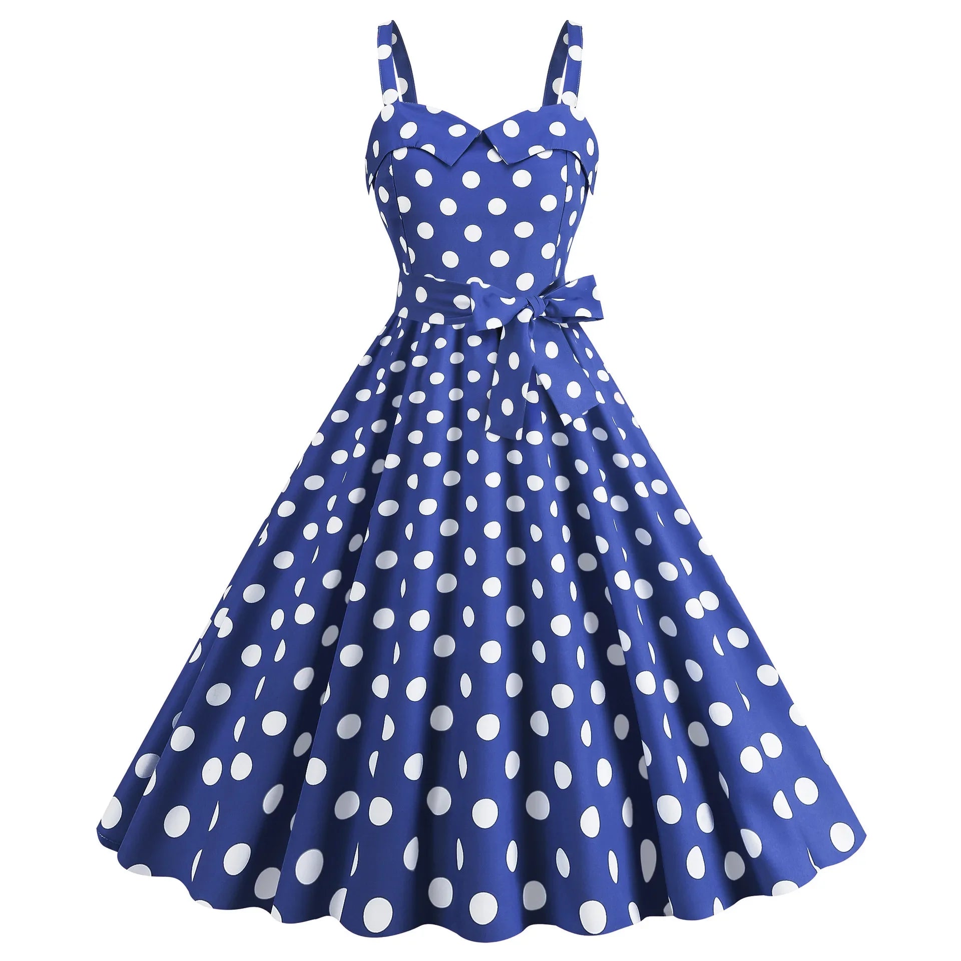 Vintage Classical Polo Dot Printed Dress Women's Sexy Sling Strap Wrap Chest Dress Valentine's Day Streetwear Spring Summer