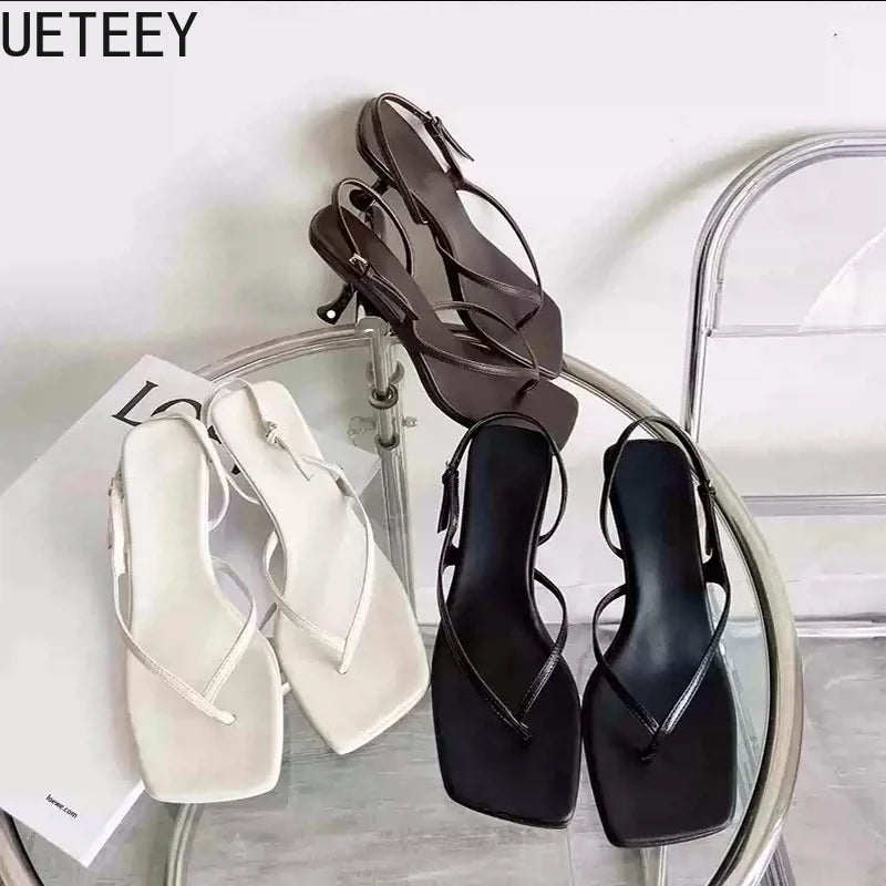 Summer High Heel Women Clip Toe Sandals Fashion Narrow Band Shoes Design Style Party Dress Sandals Shoes