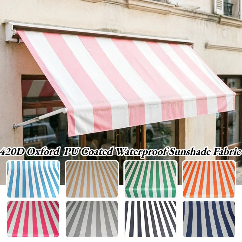 STRIPED OXFORD FABRIC 420D - PU Waterproof, 150cm Wide, 19 Colors - Ready for Rain