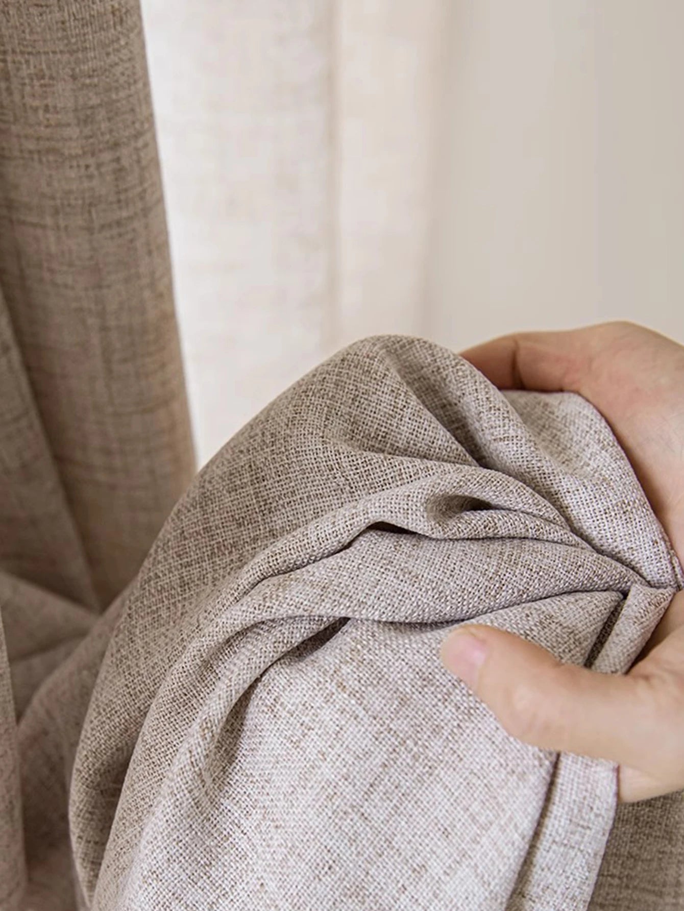 NATURAL LINEN-LOOK SHEER CURTAINS - Gauze Voile Panel, 4 Headings - Soft Windows, Quiet Spaces