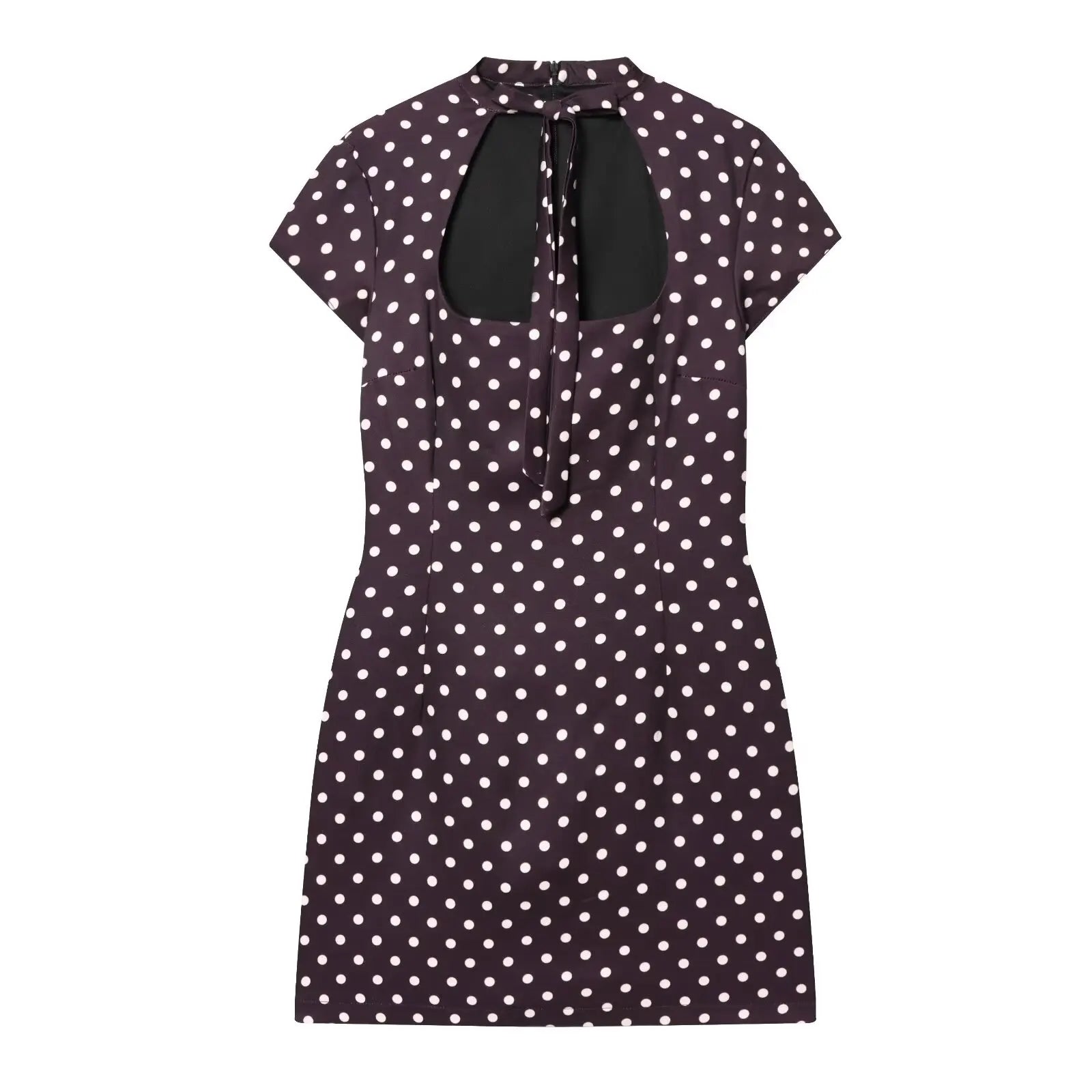HH Summer Polka Dot Mini Dresses For Women Casual Short Sleeve Lace Up Collar Dress Sexy Lady Club Party Woman Evening Dress