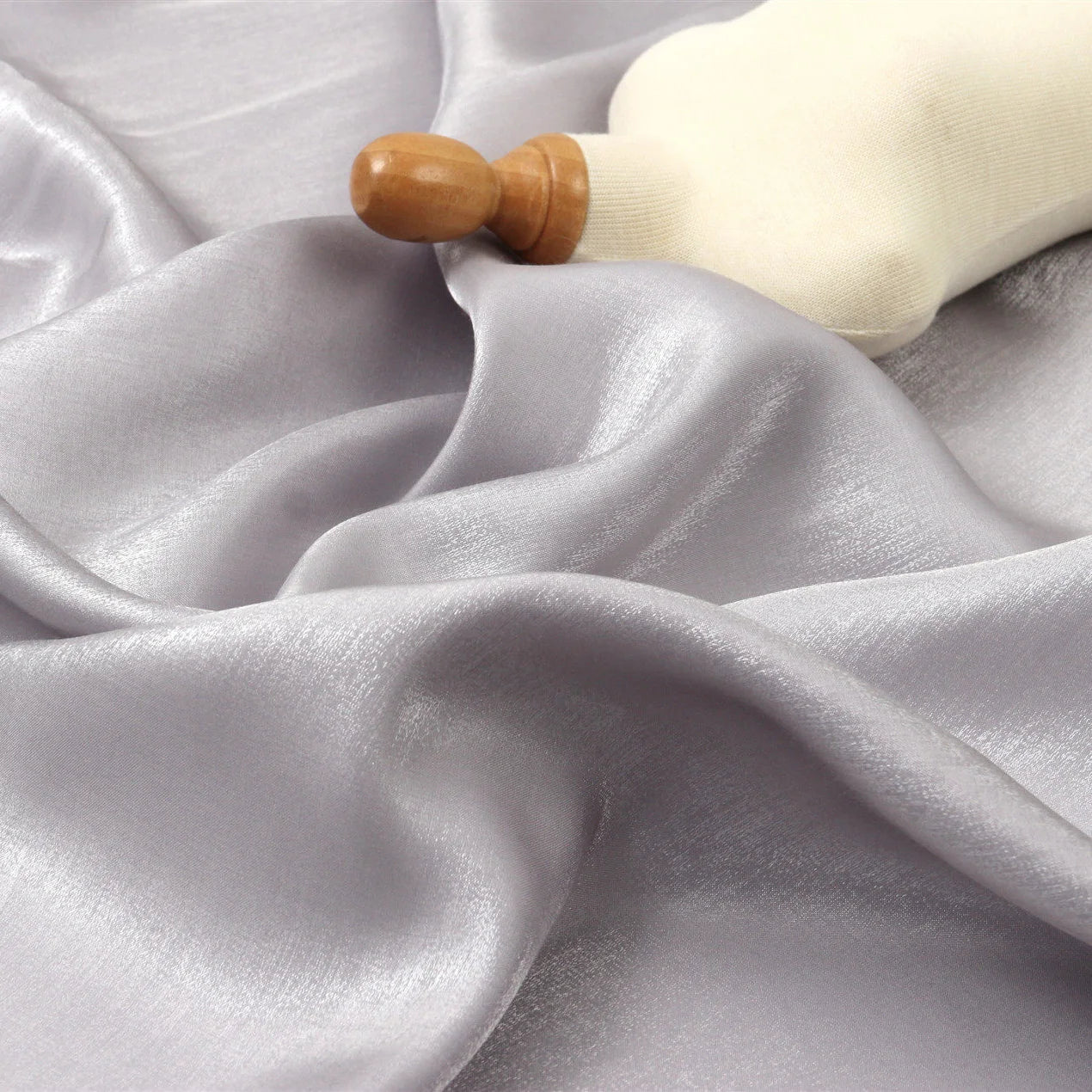Gradient Wine Red Glazed Silk Satin Fabric Hanfu Pants Skirt Wedding Skin-friendly Breathable Bright Luster