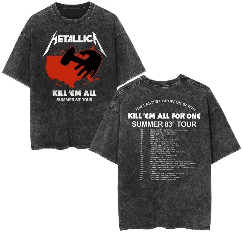 Metallica T-Shirt – Washed Vintage Rock Band Tee The Judas Kiss Unisex