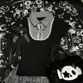 Y2k Black Short Sleeve T-Shirt Vintage Retro Black White Plaid Patchwork Button Sweet Bodycon Fit Polo Top Women Casual Summer